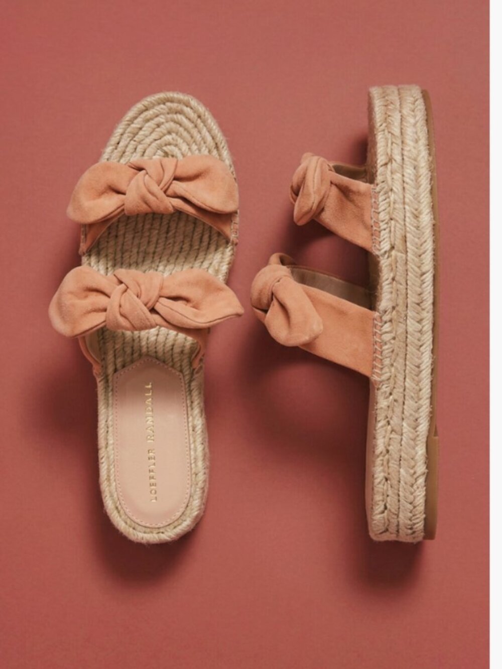 Loeffler Randall Suede Bow Accents Espadrille Sandals Women's Size 11